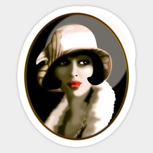 Woman Retro Dreamy Portrait Sticker